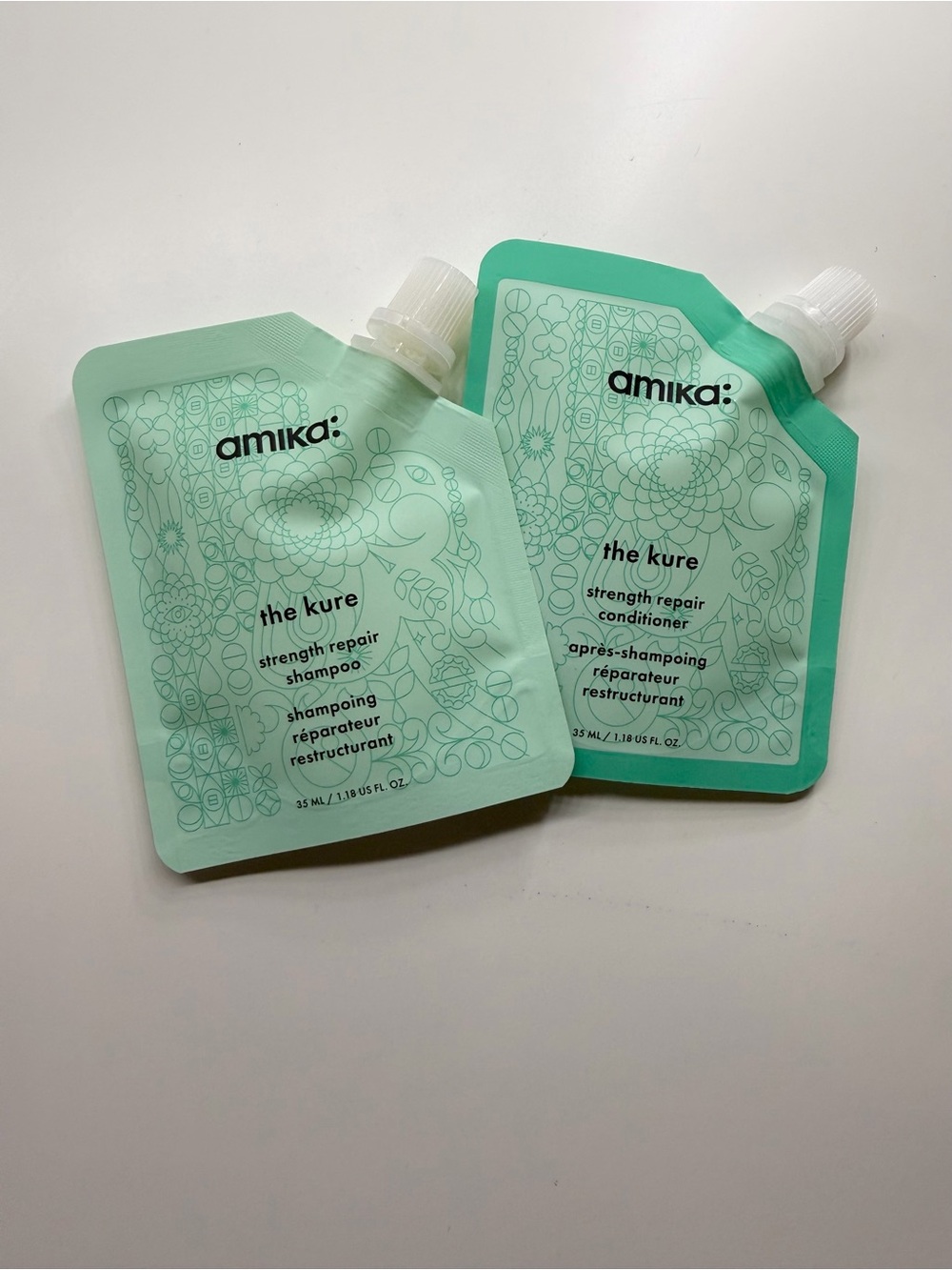 Amika The Kure Strength Repair Shampoo & Conditioner Travel Size 35ml Duo